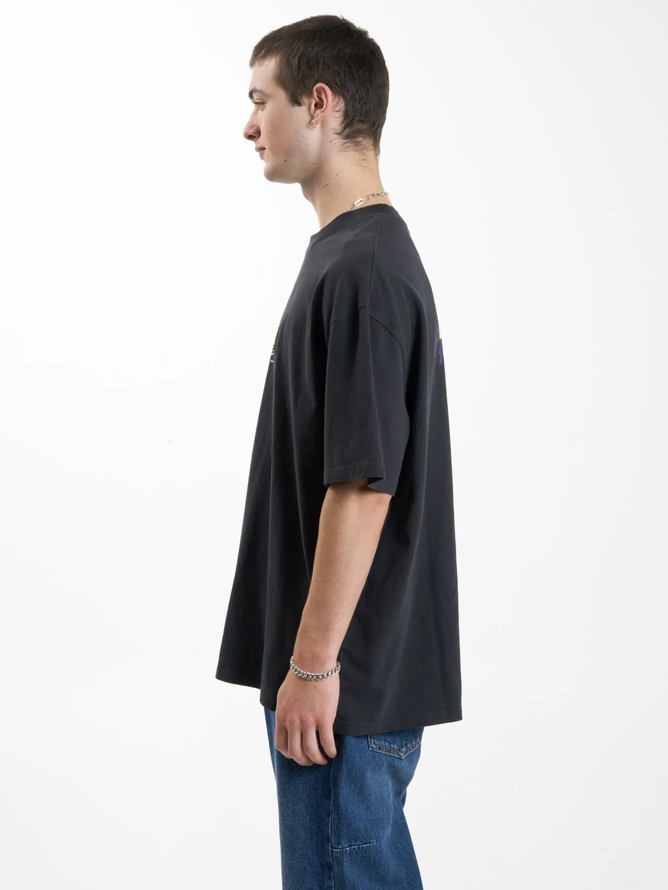 Modern Spiritualism Box Fit Oversize Tee - Washed Black