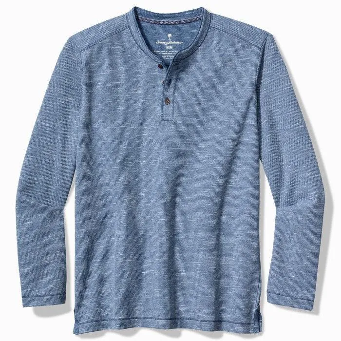 Morro Beach Long-Sleeve Henley in Dockside Blue by Tommy Bahama