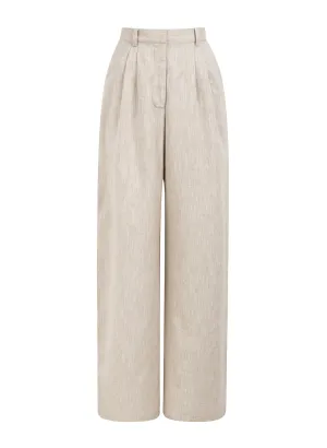 oli linen pants beige