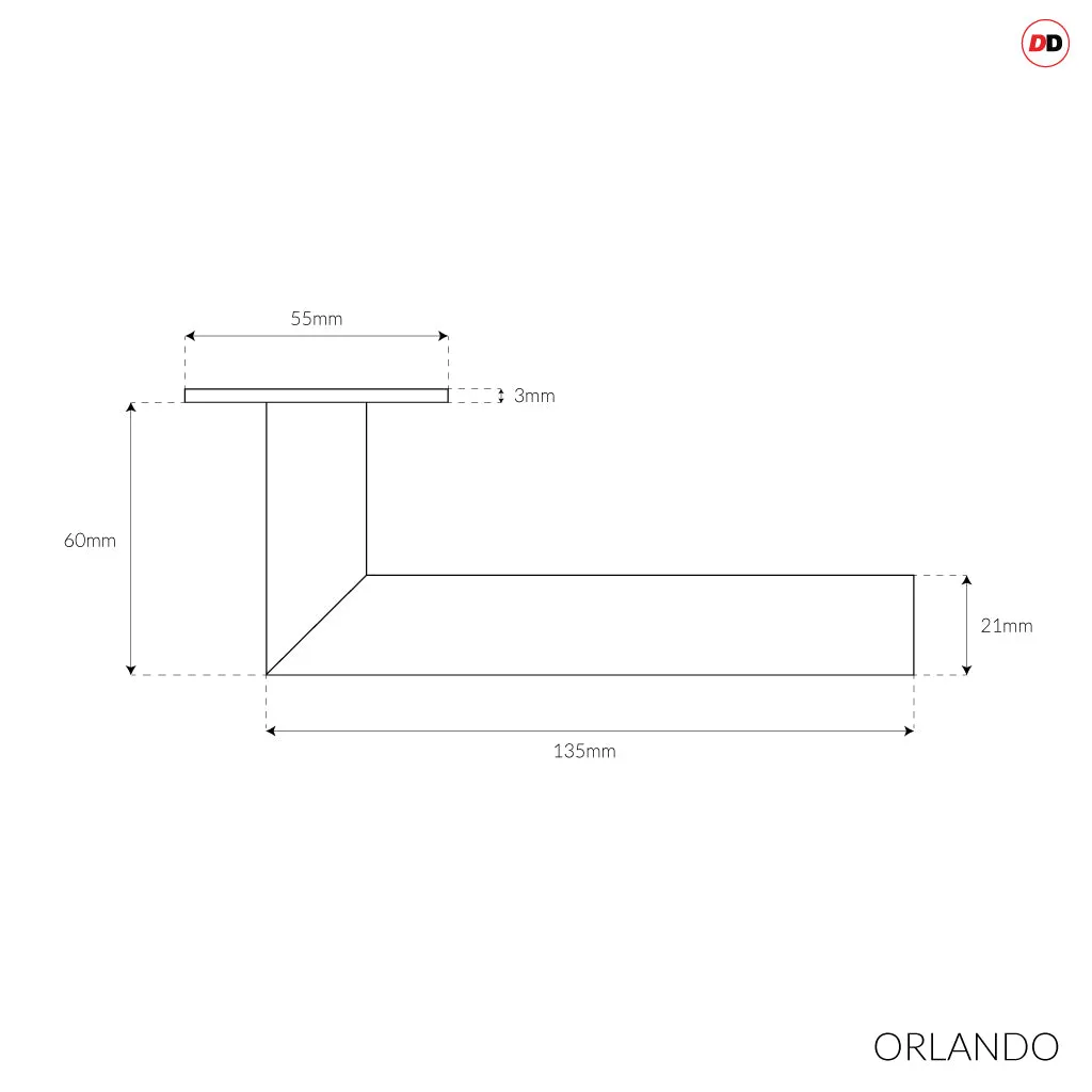 Orlando Door Lever Handle Pack - 4 Radius Cornered Hinges - Matt Black