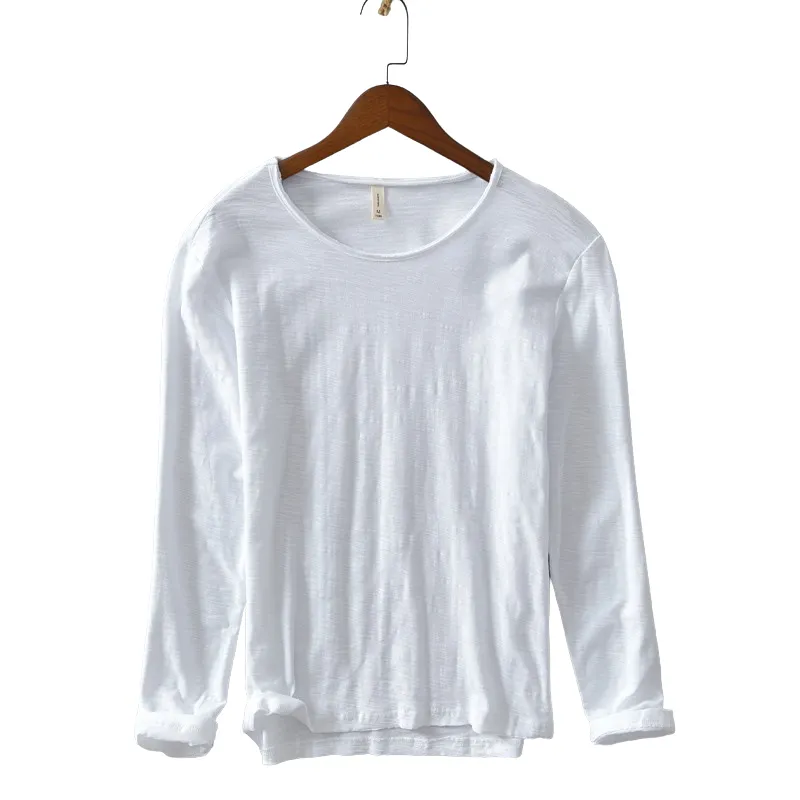 Pologize™ Solid Color O-Neck Long Sleeve Cotton T-Shirt