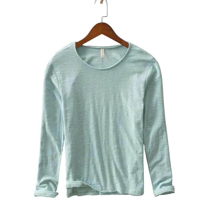 Pologize™ Solid Color O-Neck Long Sleeve Cotton T-Shirt