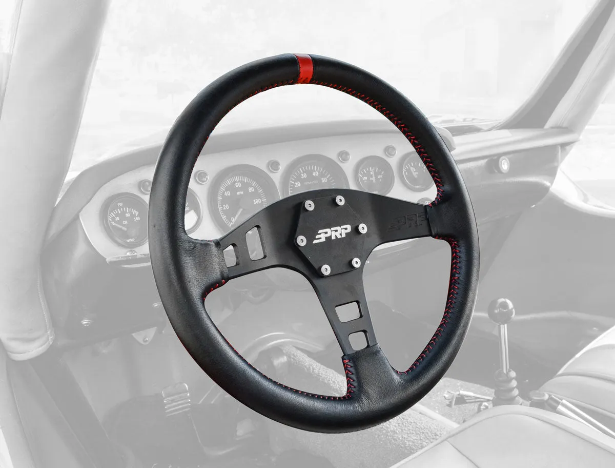 PRP Flat Leather Steering Wheel