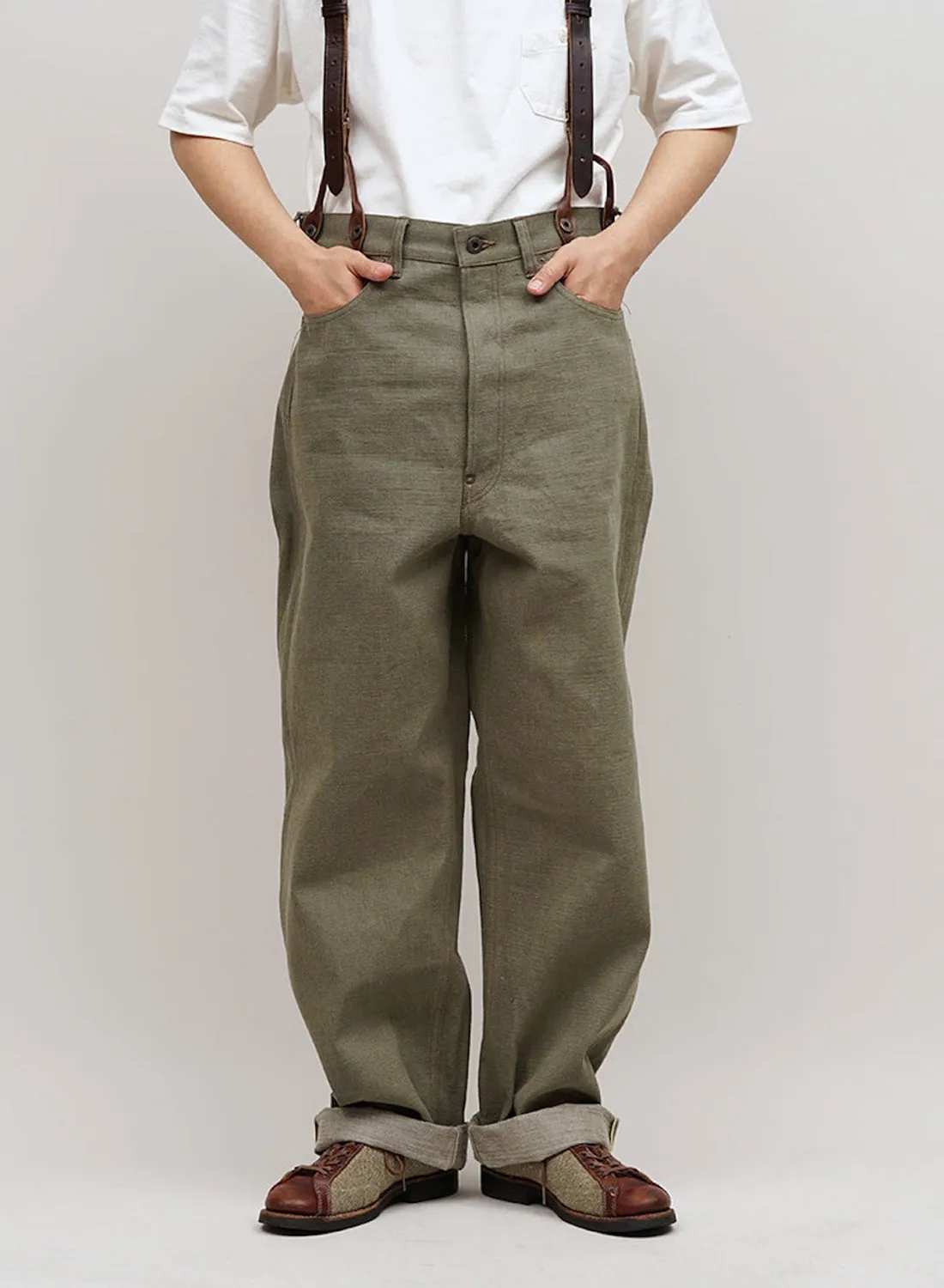 Railman Denim Pant in Green