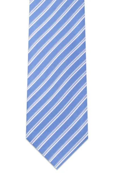 Sky Blue Striped Traditional Tie