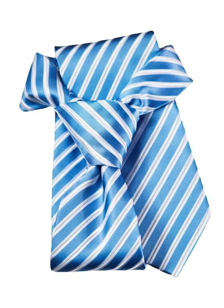 Sky Blue Striped Traditional Tie