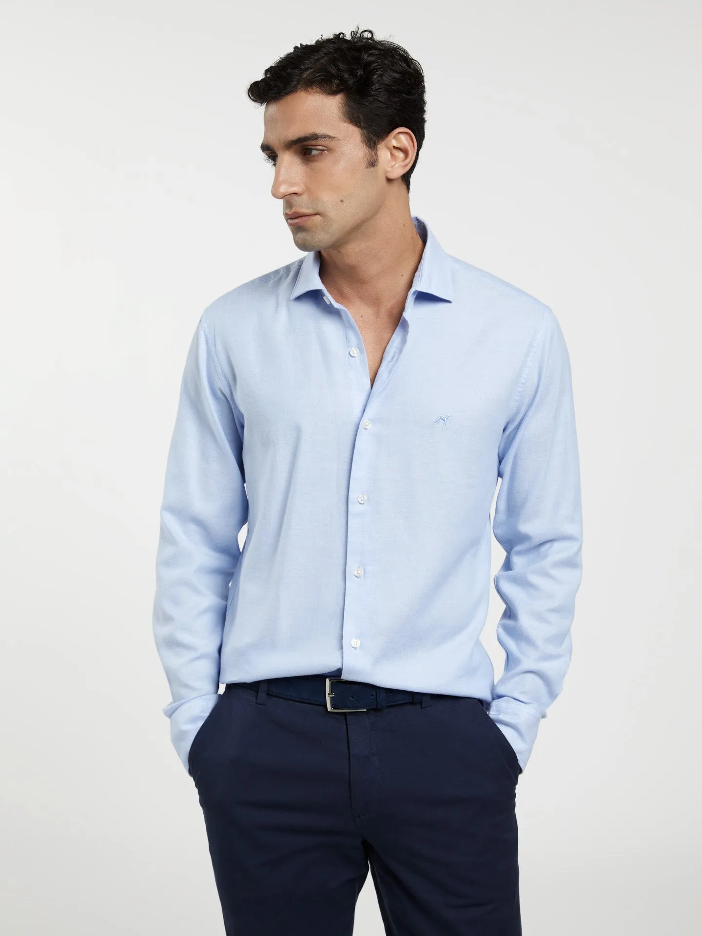 Slim fit plain soft cotton shirt