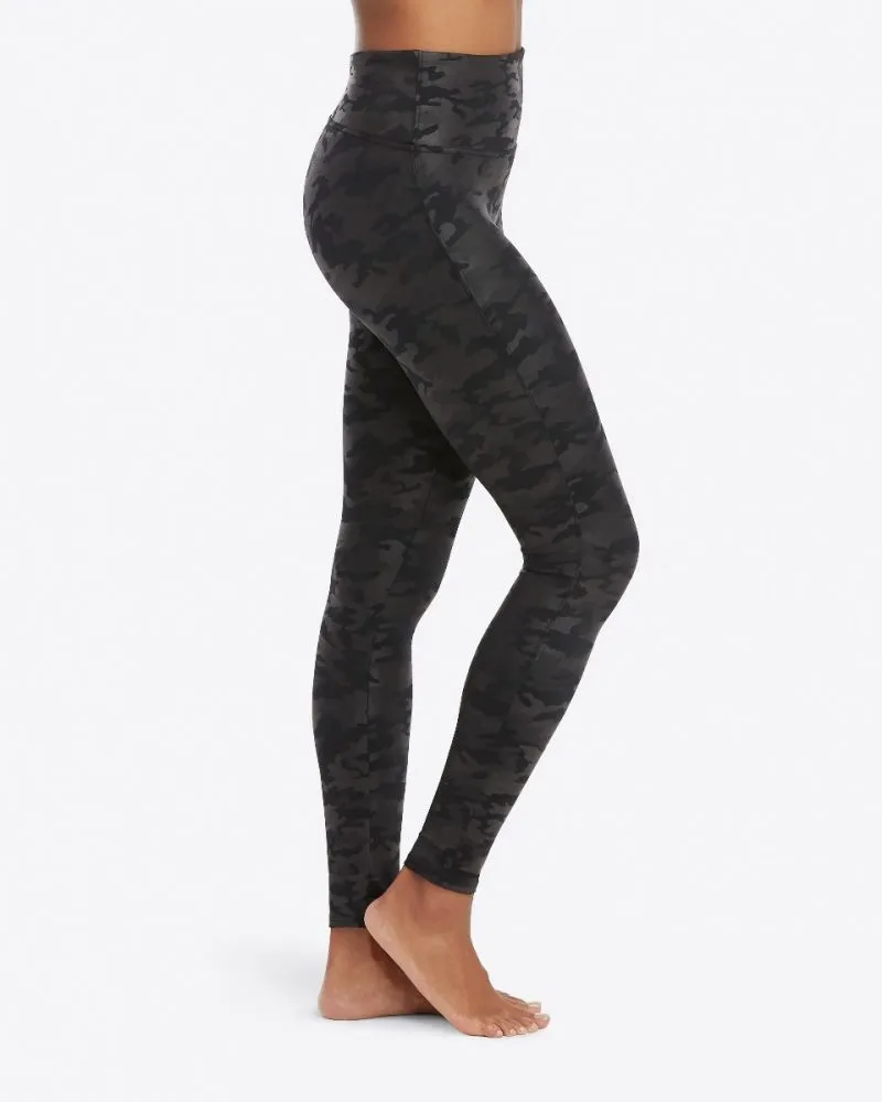 Spanx - Faux Leather Camo Leggings in Matte Black Camo