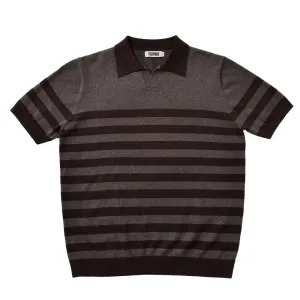 Striped Johnny Collar Shirt Men's