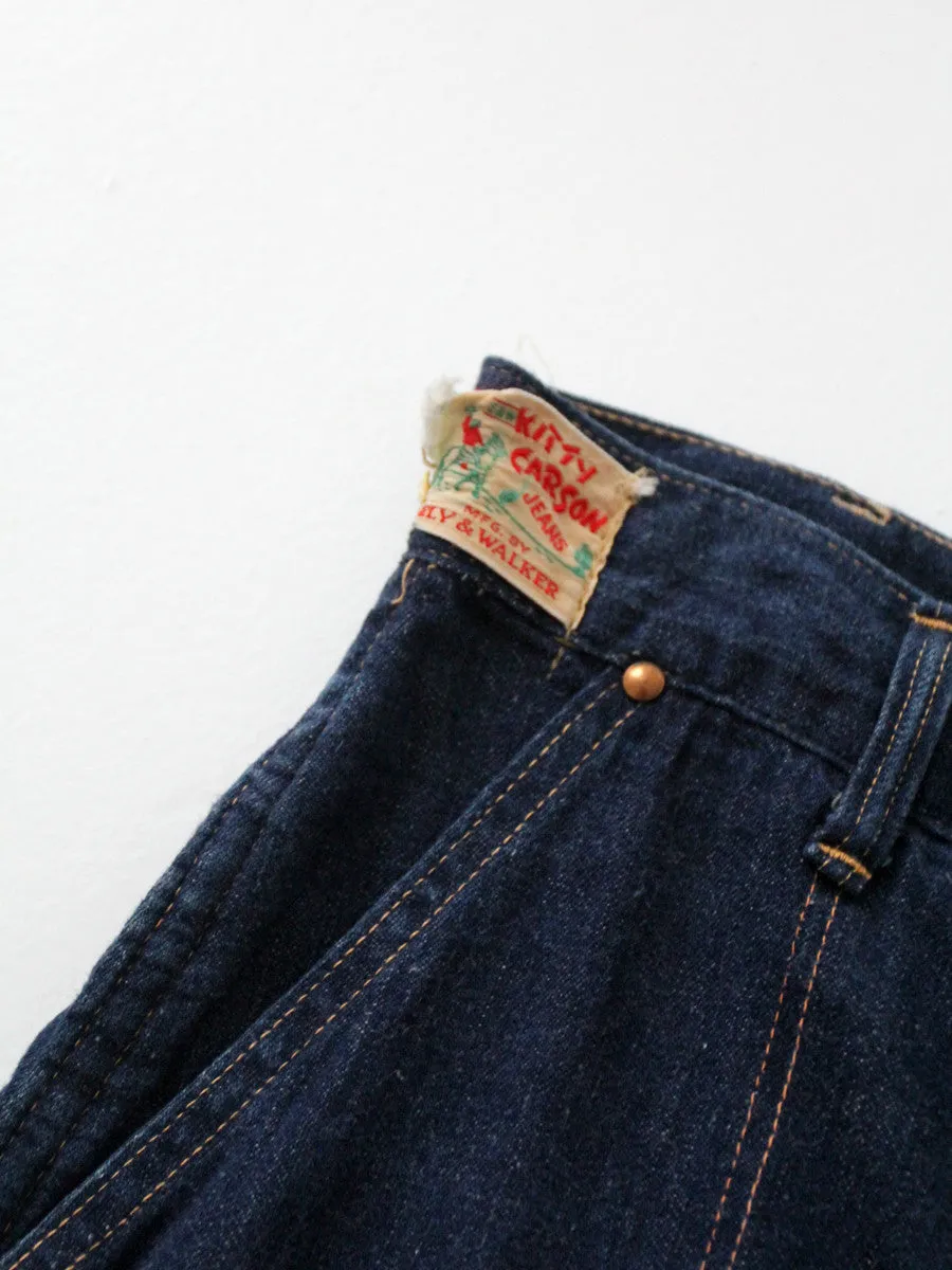 vintage 50s Kitty Carson side zip denim jeans, 25 x 29