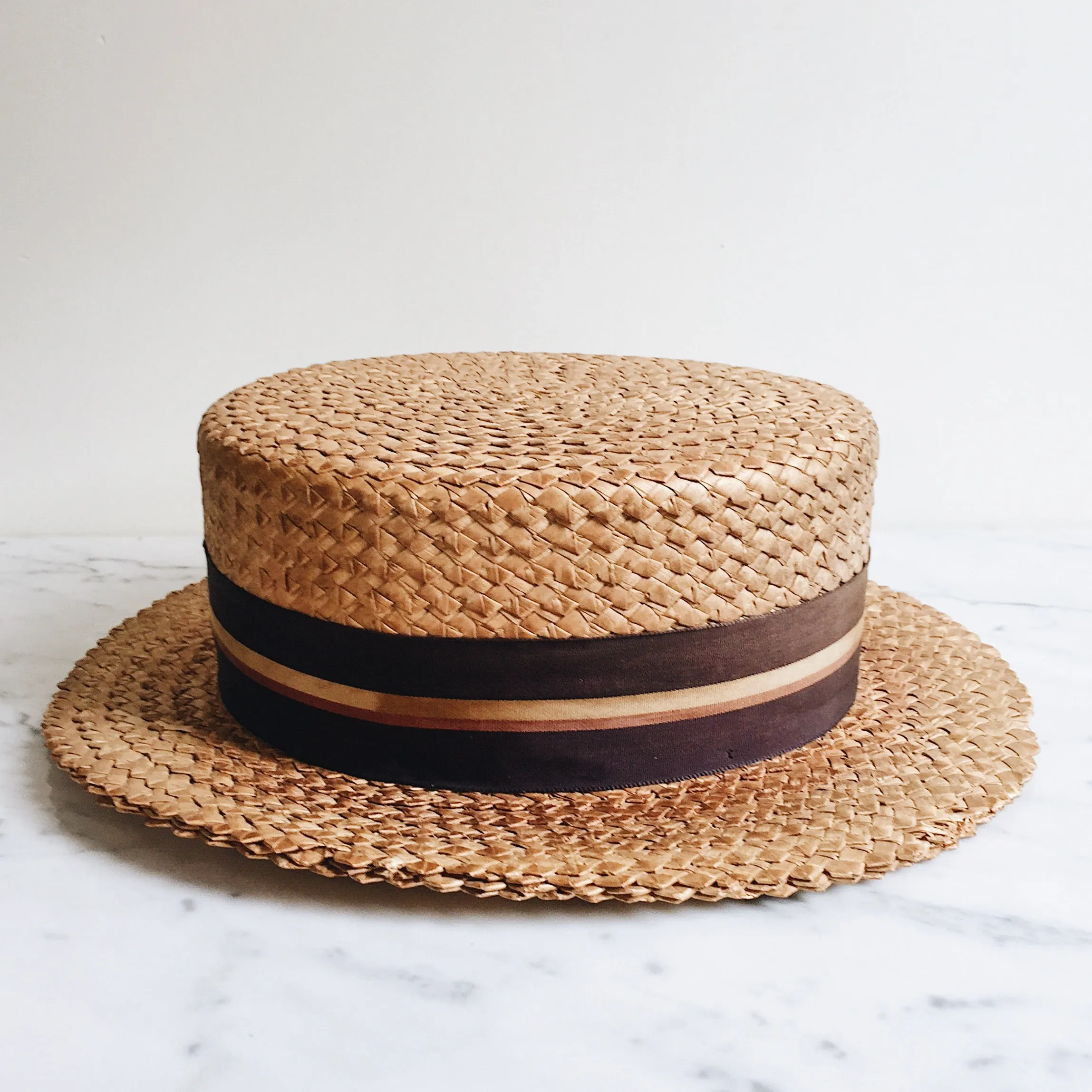 Vintage Hudson Straw Boater Hat