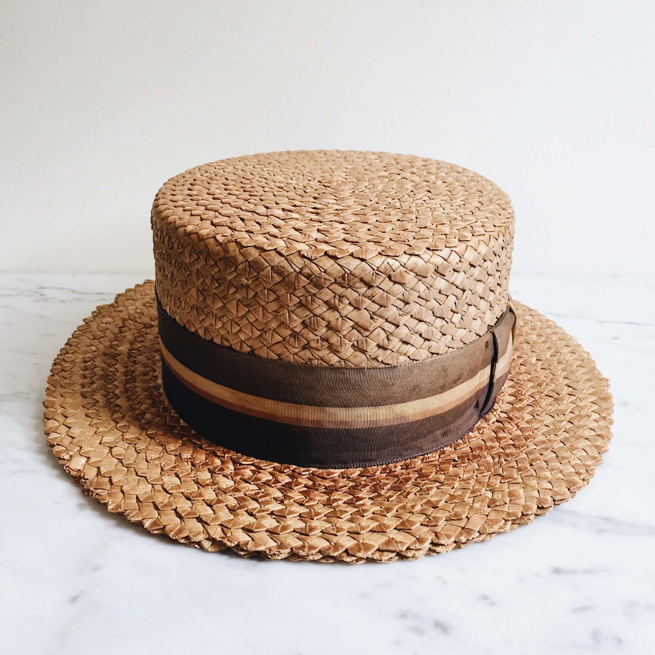 Vintage Hudson Straw Boater Hat