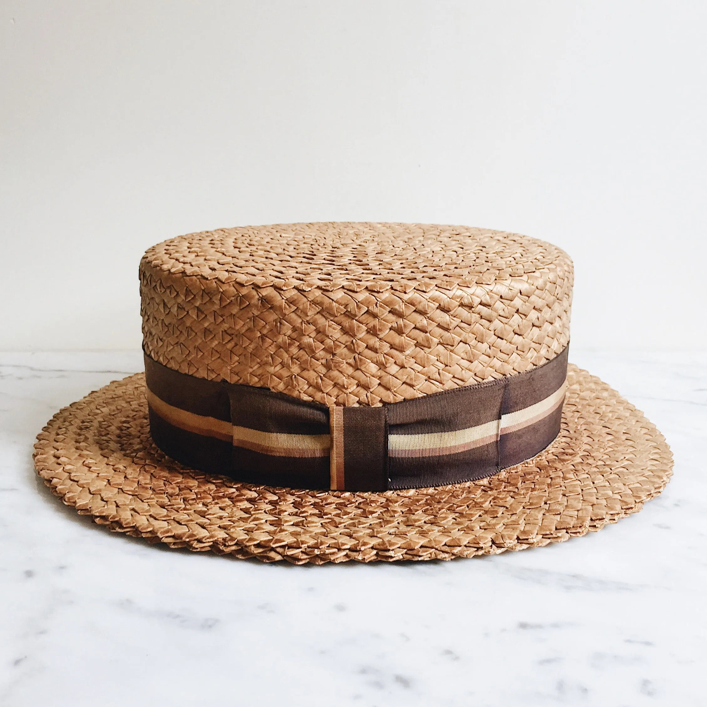 Vintage Hudson Straw Boater Hat