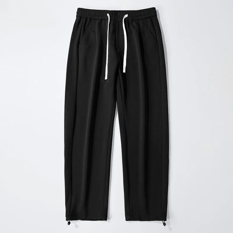 Wide-Leg Comfortable Knitted Loose Fit Sports Straight Versatile Elasticity Pants