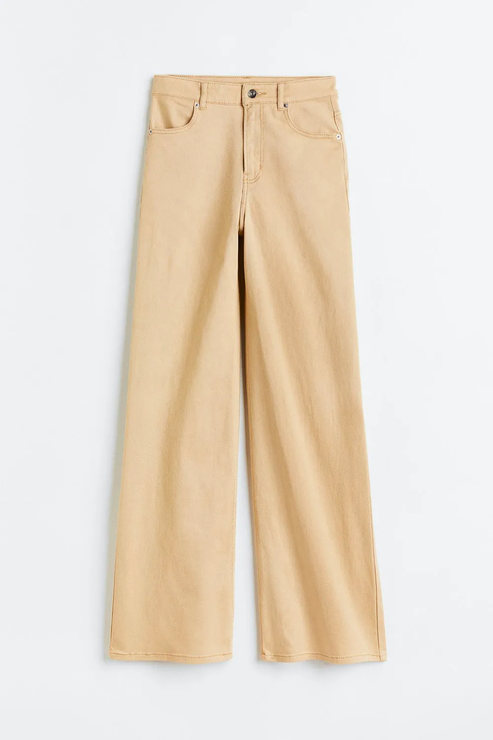 Wide-leg Twill Pants